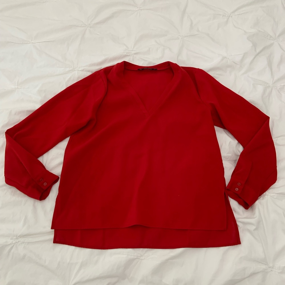 Zara Red Blouse